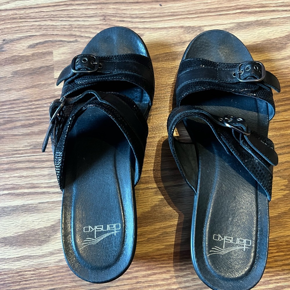 Dansko Black Slide Sandals for Women